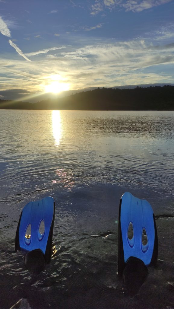 Peche au lac d'aydat en float tube